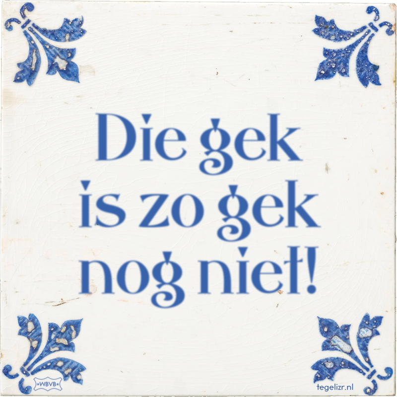 Die gek is zo gek nog niet! - Online tegeltjes bakken