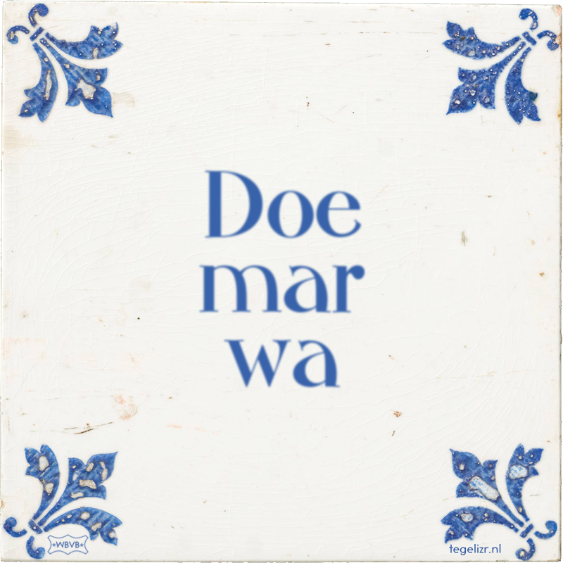 Doe mar wa - Online tegeltjes bakken