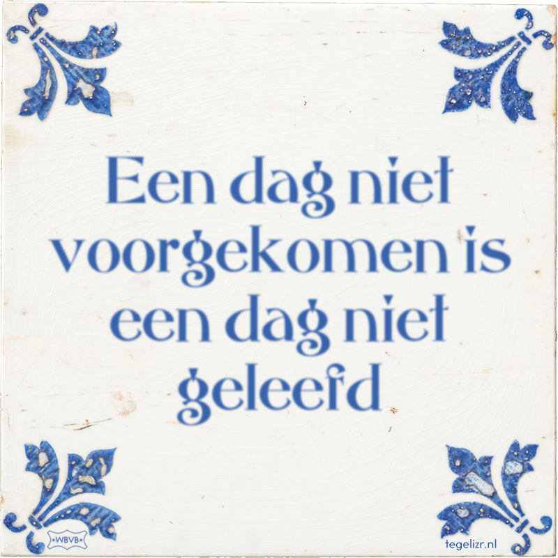 Een dag niet voorgekomen is een dag niet geleefd - Online tegeltjes bakken