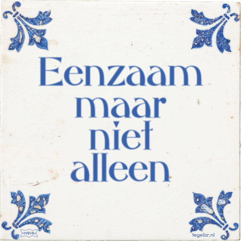 Eenzaam maar niet alleen - Online tegeltjes bakken