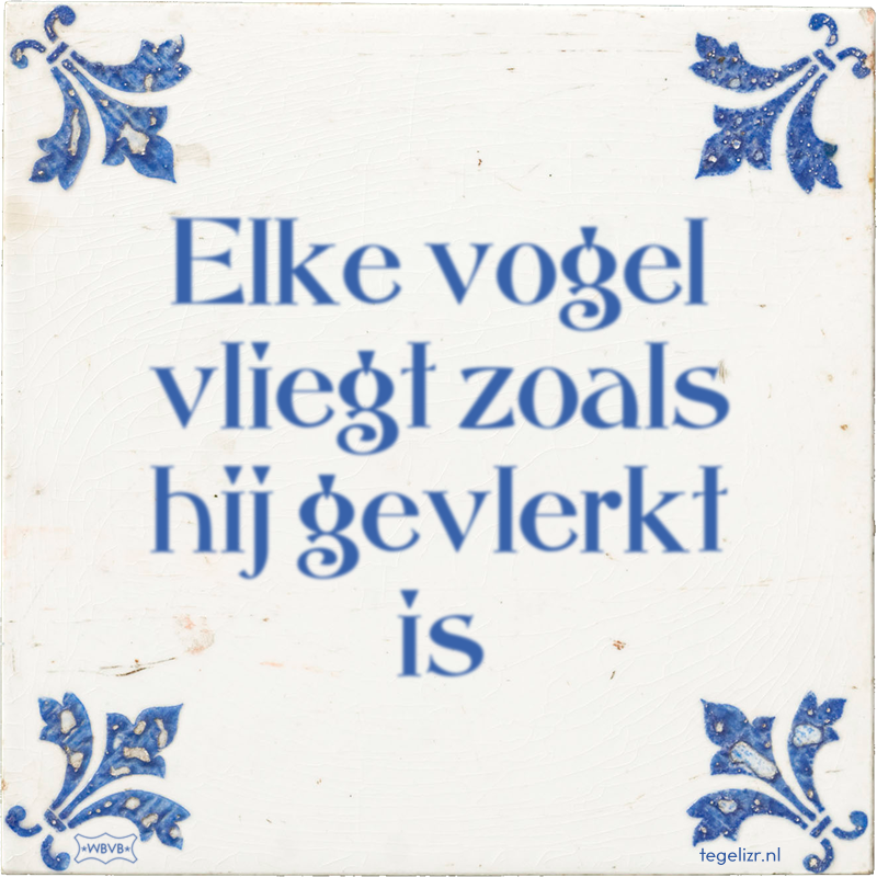 Elke vogel vliegt zoals hij gevlerkt is - Online tegeltjes bakken