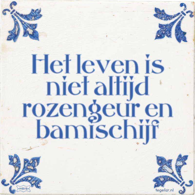 Het leven is niet altijd rozengeur en bamischijf - Online tegeltjes bakken