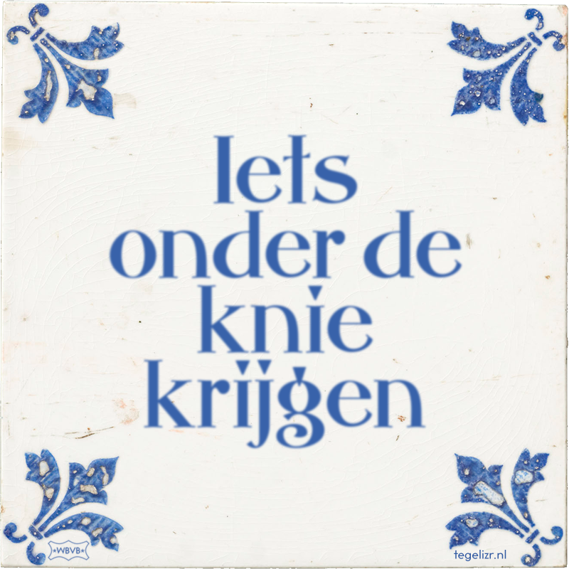 Iets onder de knie krijgen - Online tegeltjes bakken