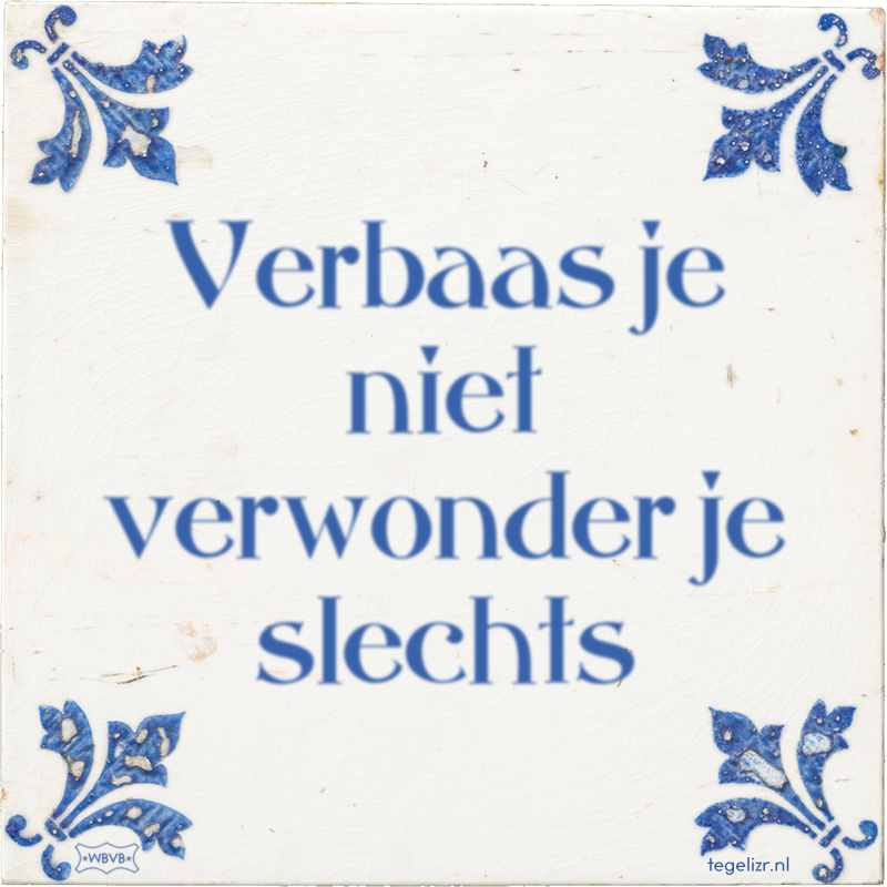 Verbaas je niet verwonder je slechts - Online tegeltjes bakken