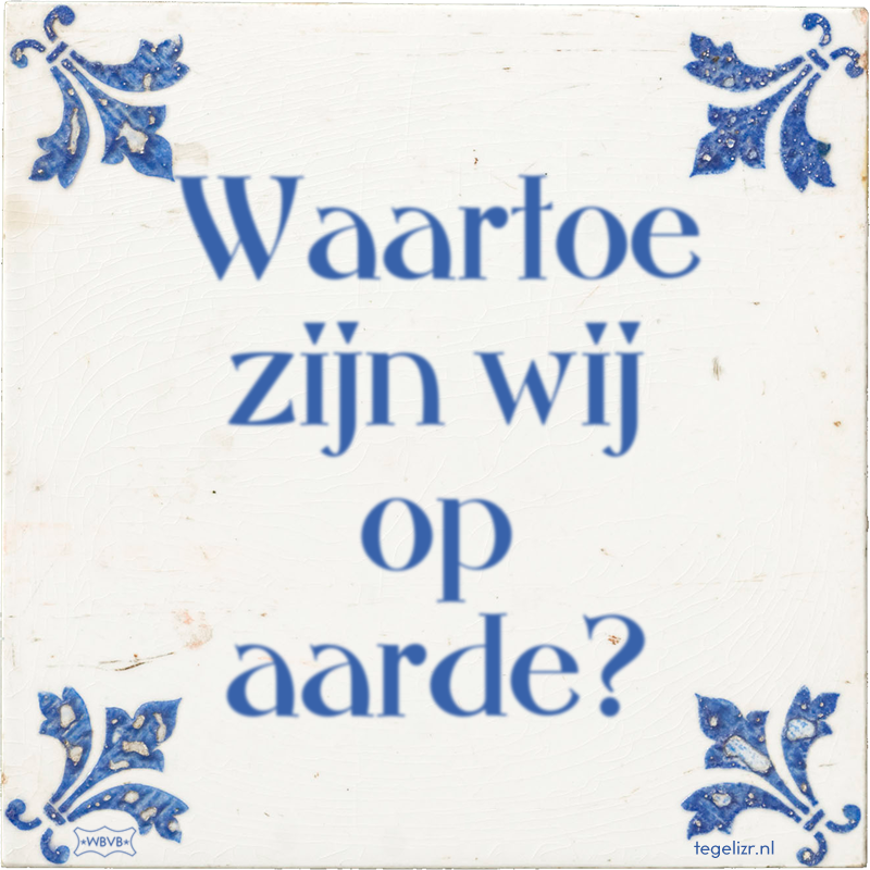 Waartoe zijn wij op aarde? - Online tegeltjes bakken