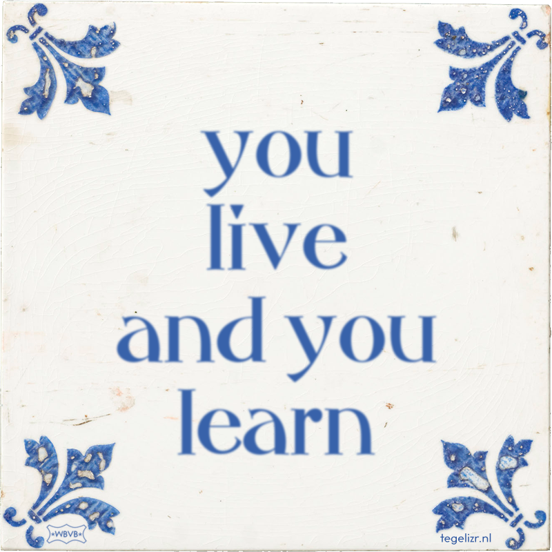 you live and you learn - Online tegeltjes bakken