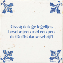 Graag de lege tegeltjes beschrijven met een pen die Delftsblauw schrijft - 4 keer bekeken