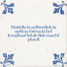 Mariella is authentiek in optima forma in het kwadraat tot de 6de macht plus 8 - 7 keer bekeken