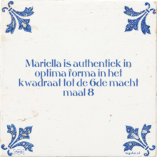 Mariella is authentiek in optima forma in het kwadraat tot de 6de macht maal 8 - 9 keer bekeken
