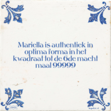Mariella is authentiek in optima forma in het kwadraat tot de 6de macht maal 99999 - 10 keer bekeken
