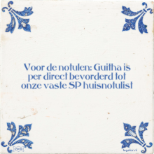Voor de notulen: Guitha is per direct bevorderd tot onze vaste SP huisnotulist - 3 keer bekeken