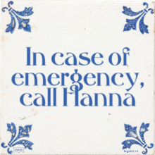 In case of emergency, call Hanna - 5 keer bekeken