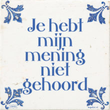 Je hebt mijn mening niet gehoord - 5 keer bekeken