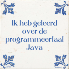 Ik heb geleerd over de programmeertaal Java - 1 keer bekeken