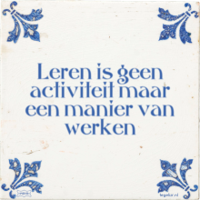 Leren is geen activiteit maar een manier van werken - 32 keer bekeken