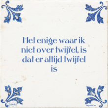 Het enige waar ik niet over twijfel, is dat er altijd twijfel is - 1 keer bekeken