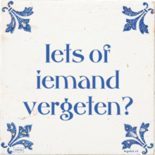 Iets of iemand vergeten? - 48 keer bekeken