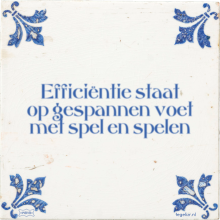 Efficiëntie staat op gespannen voet met spel en spelen - 1 keer bekeken