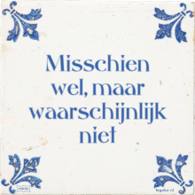 Misschien wel, maar waarschijnlijk niet - 48 keer bekeken