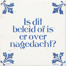 Is dit beleid of is er over nagedacht? - 4 keer bekeken